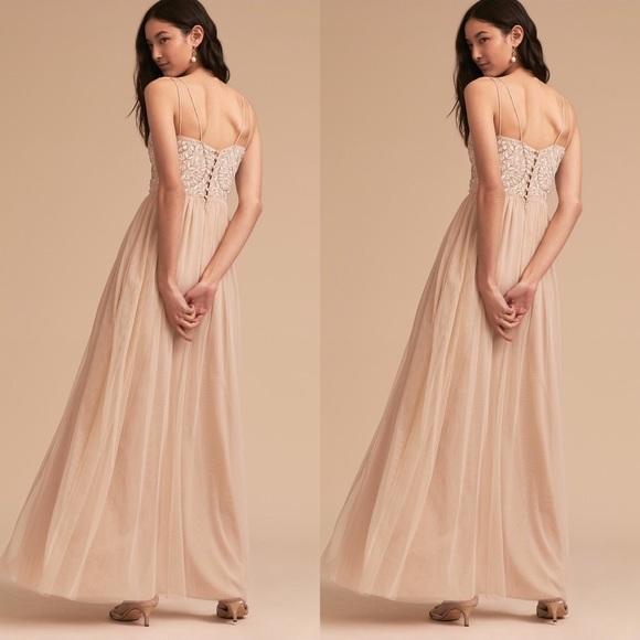 Anthropologie x BHLDN Elowen Dress Oyster - Picture 2 of 5